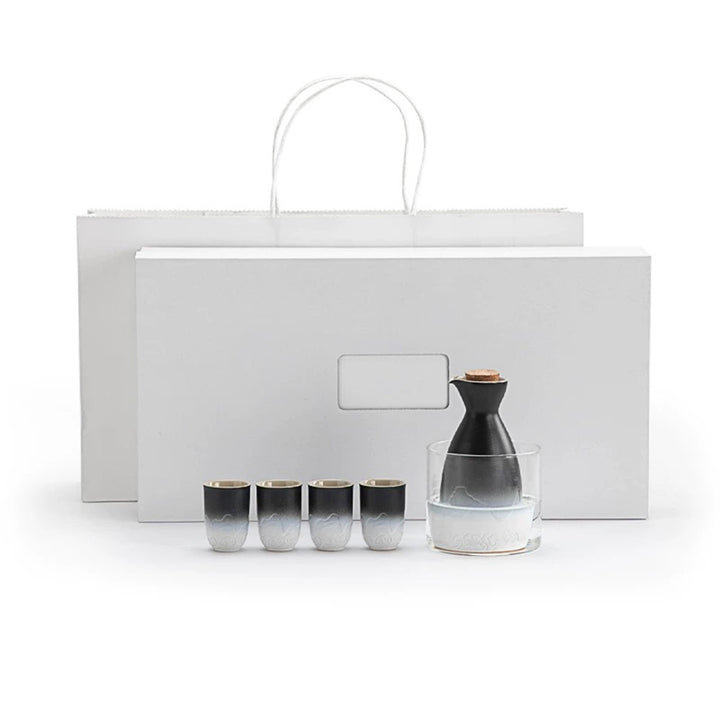 Mountain and Sea - Authentic hot sake set with warmer