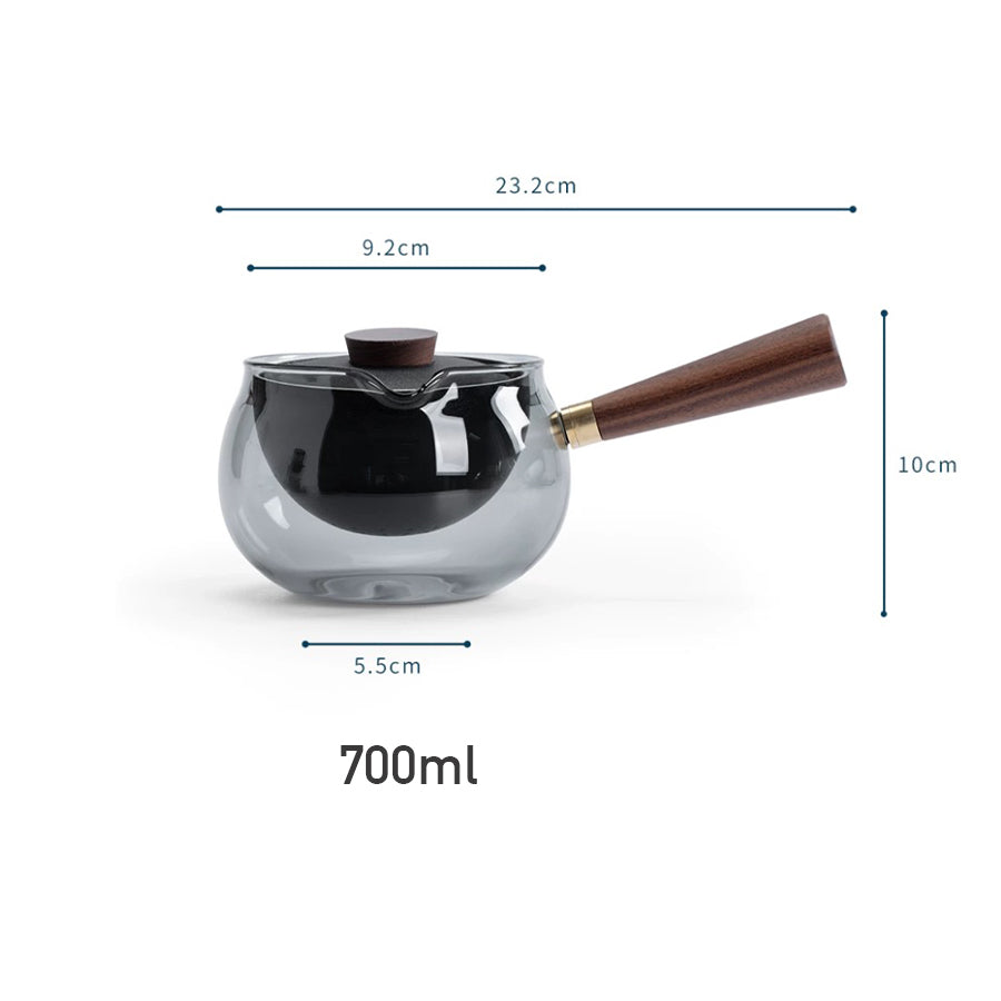 Minimalist glass teapot with rotate infuser