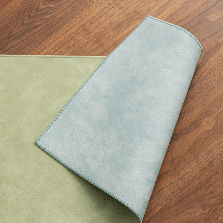 Chemin de table thé/café marron en cuir PU imperméable | Cadeau de pendaison de crémaillère