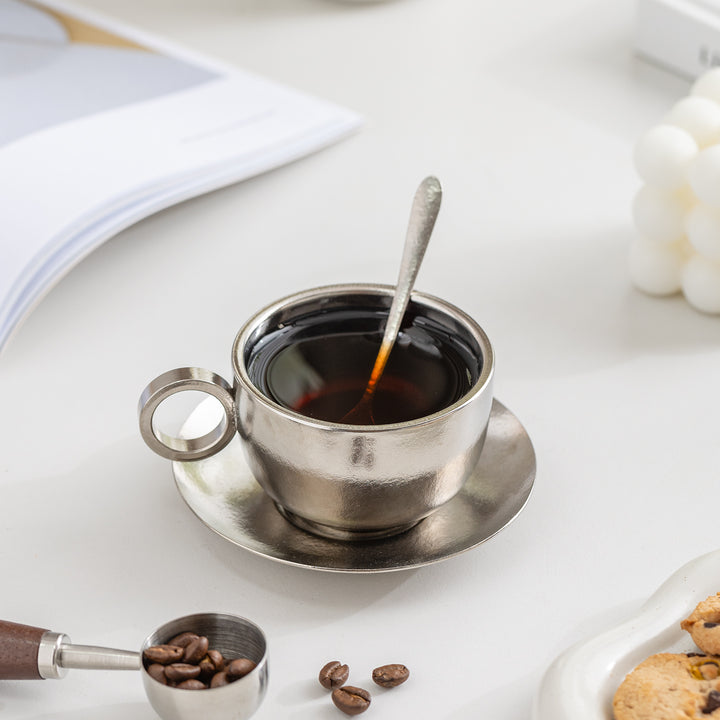 Tasse à café expresso confortable en céramique personnalisée | tasse à thé avec soucoupe