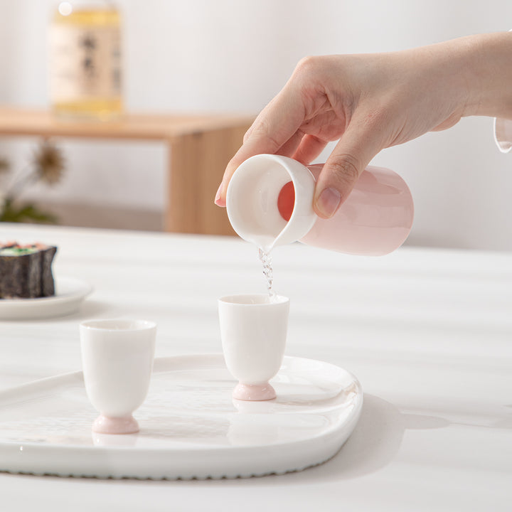 Bliss - Pink Japanese tokkuri sake set