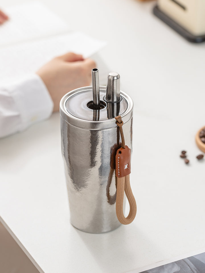 Wildview - 15 oz Titanium water bottle with straw