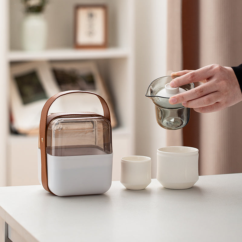 Bamboo - Boho design travel tea set with case - Teaware Space