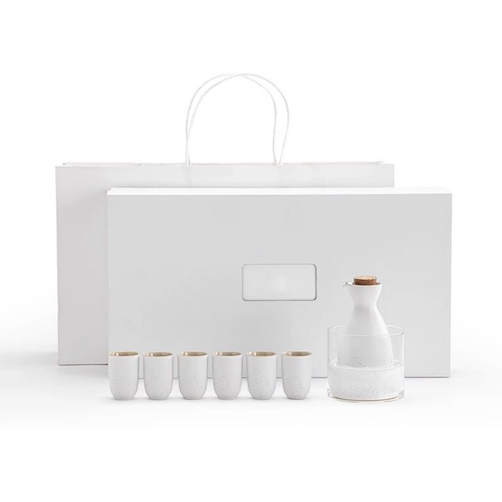Mountain and Sea - Japanese sake set with warmer