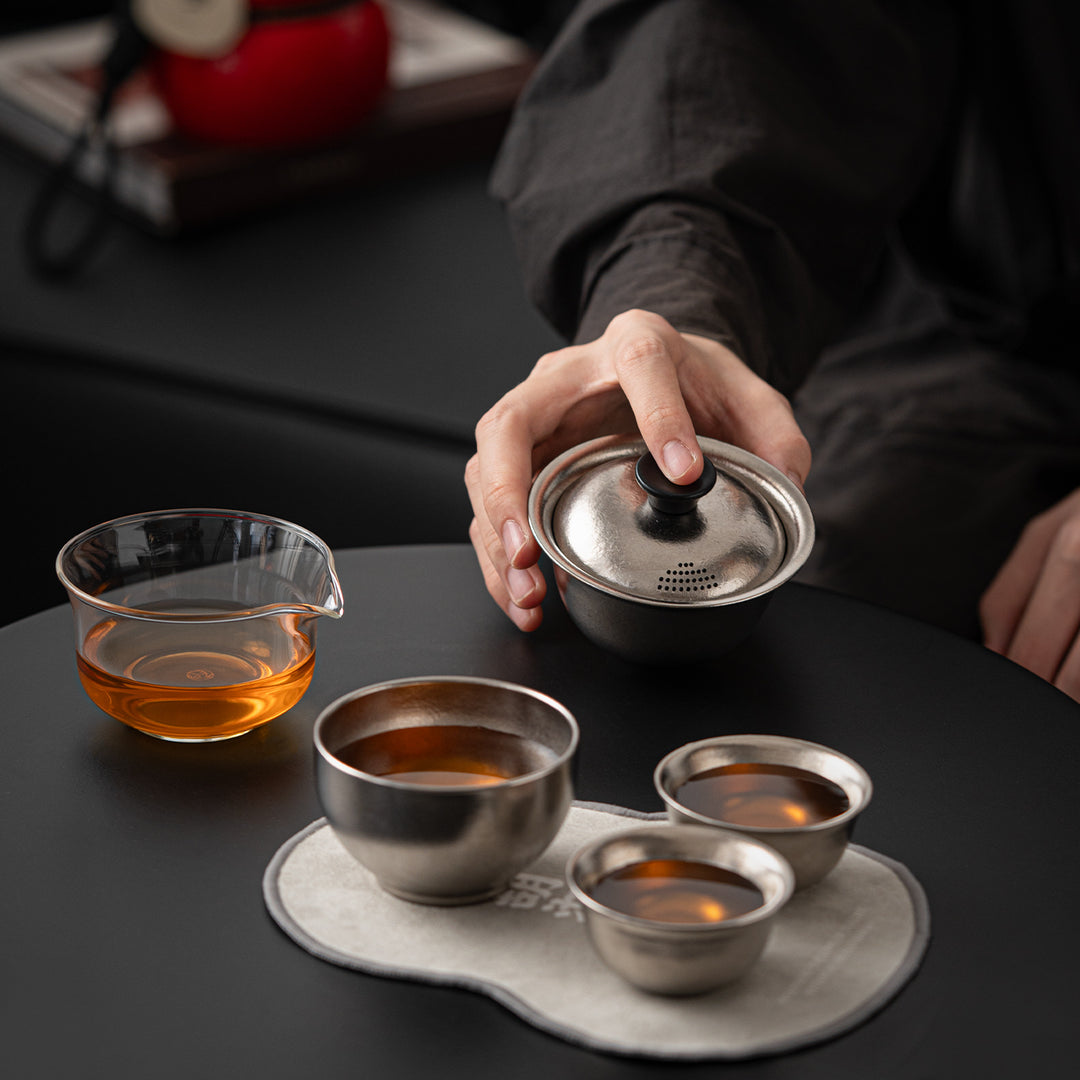 Gourd Box - Titanium travel Gaiwan set for two