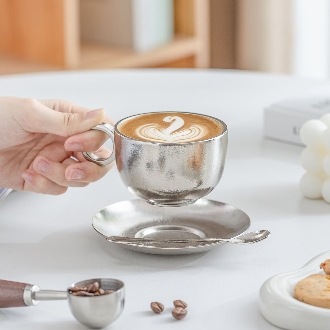 Tasse à café expresso confortable en céramique personnalisée | tasse à thé avec soucoupe