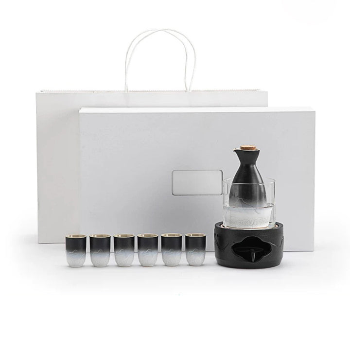Mountain and Sea - Authentic hot sake set with warmer