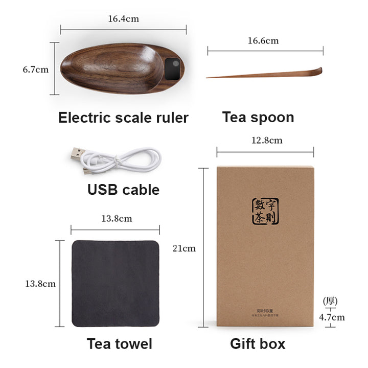 Electronic Walnut Tea Scale for Loose Tea | Digital Pocket Coffee Scale | Small Food Scale