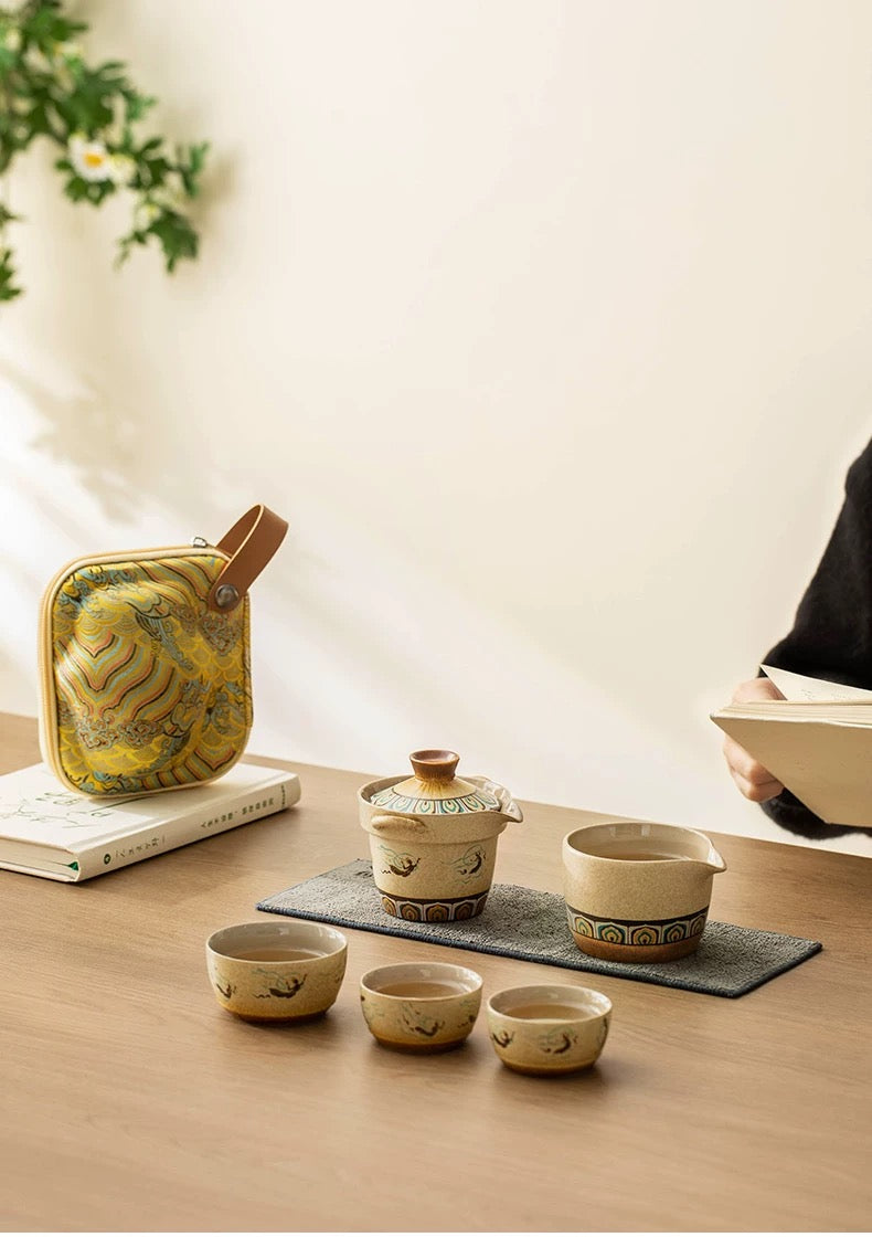 Mogao Grottoes - travel tea set with case - Teaware Space