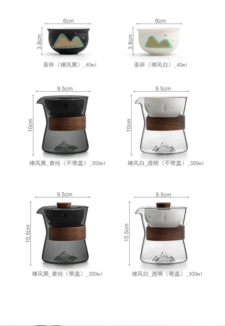 Peace in Mind -  3D mountain glass teapot with rotating infuser - Teaware Space