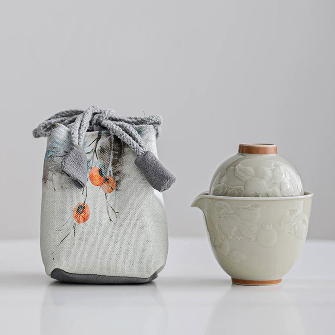 Persimmon - Vintage tea set for one - Teaware Space