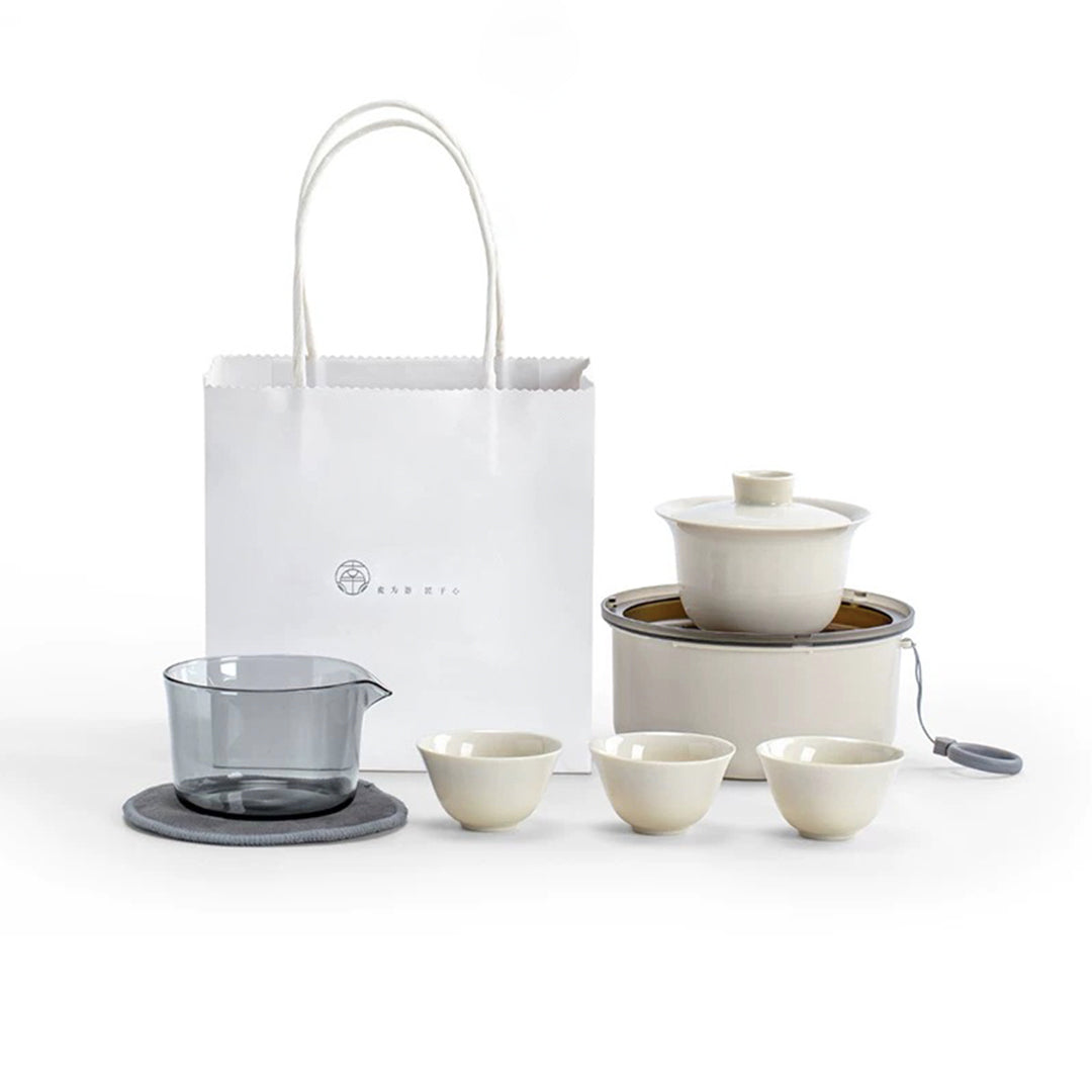 Personalized travel gaiwan tea set for one