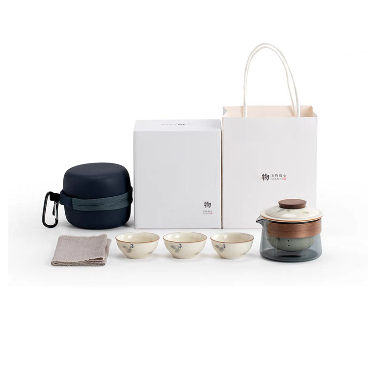 Camping tea set with case