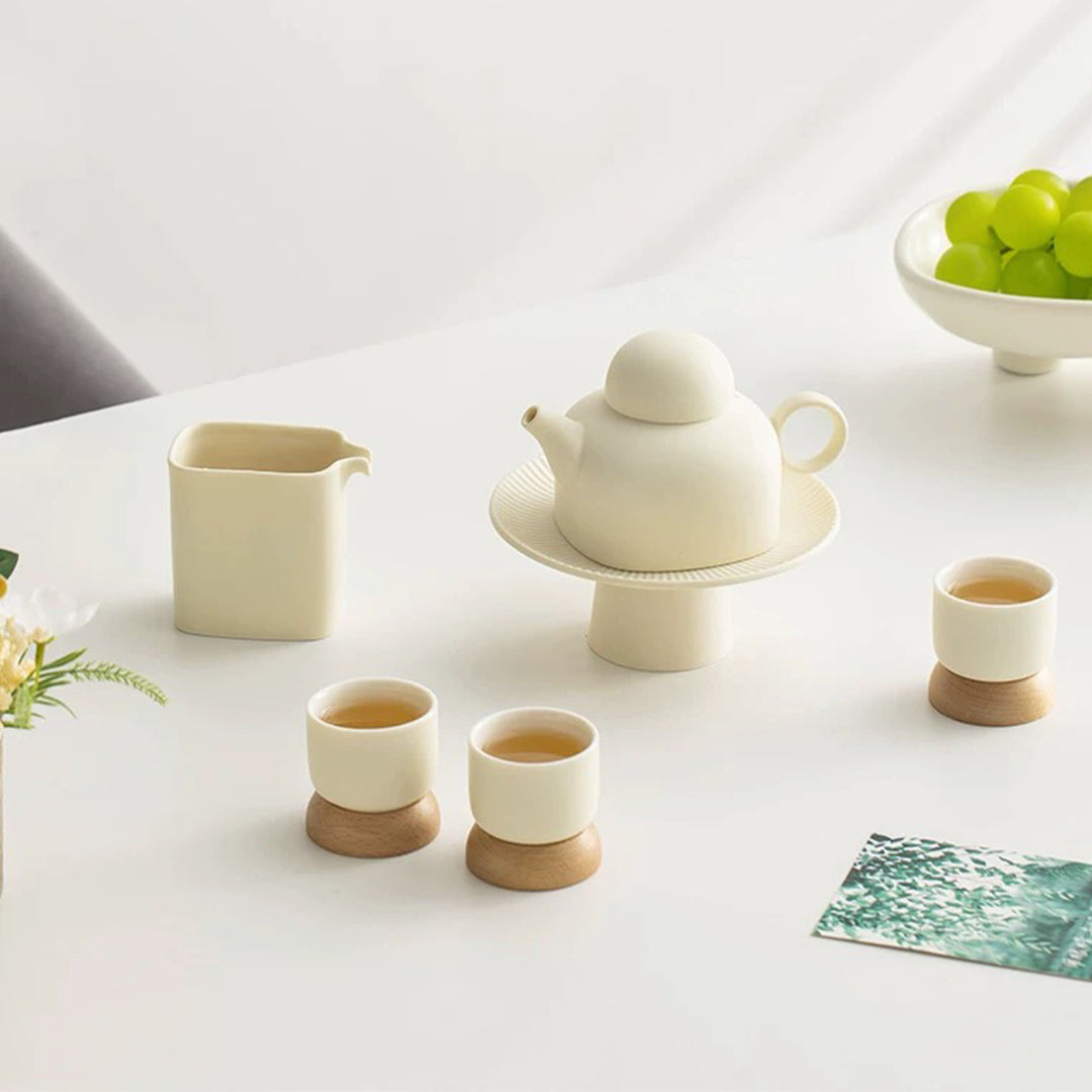 cozy cream tea set with cups 