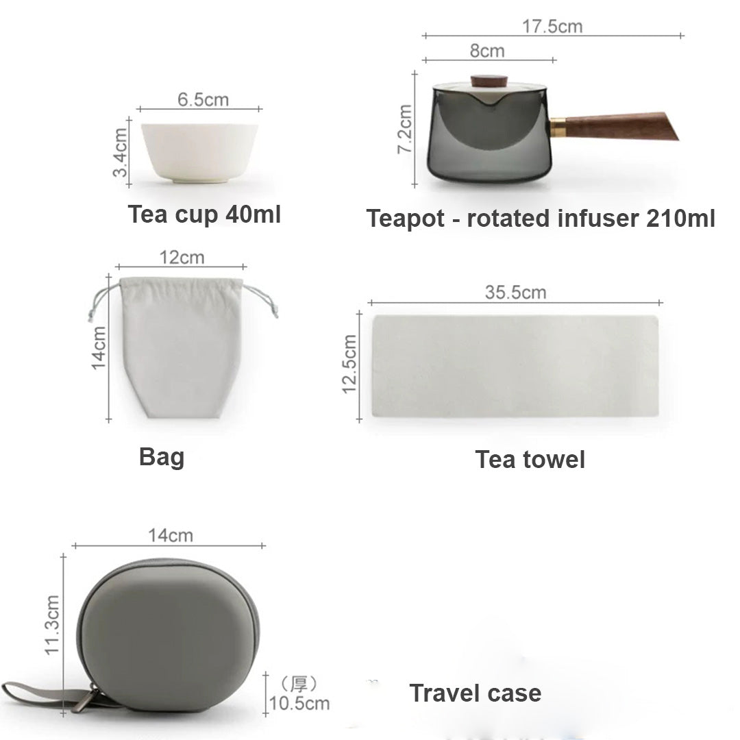 Unique Minimal Glass tea pot with rotated infuser  | Wedding gift idea