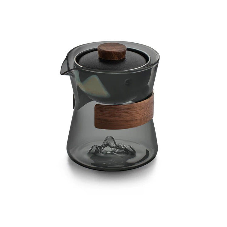 Peace in Mind -  3D mountain glass teapot with rotating infuser - Teaware Space