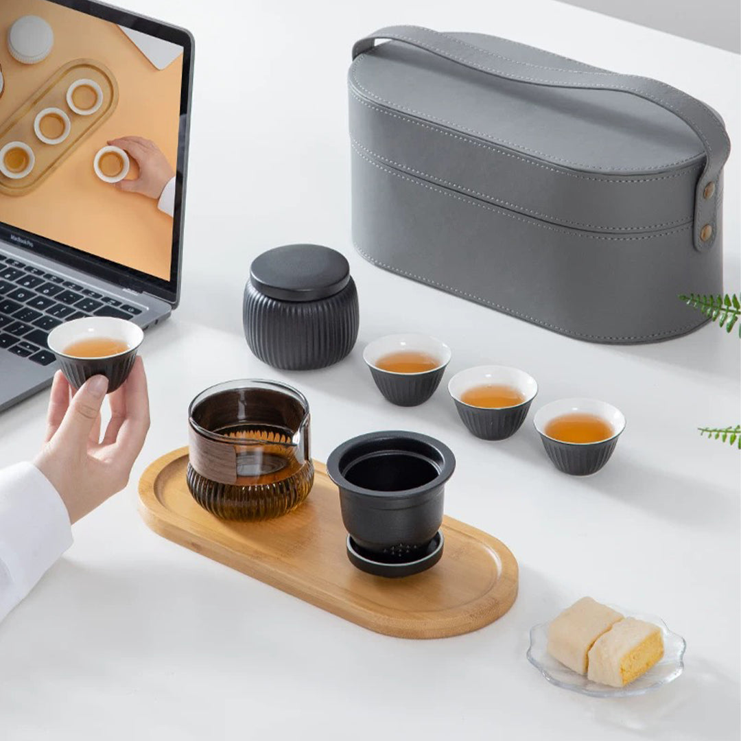 Wild Sea - travel tea set with tray