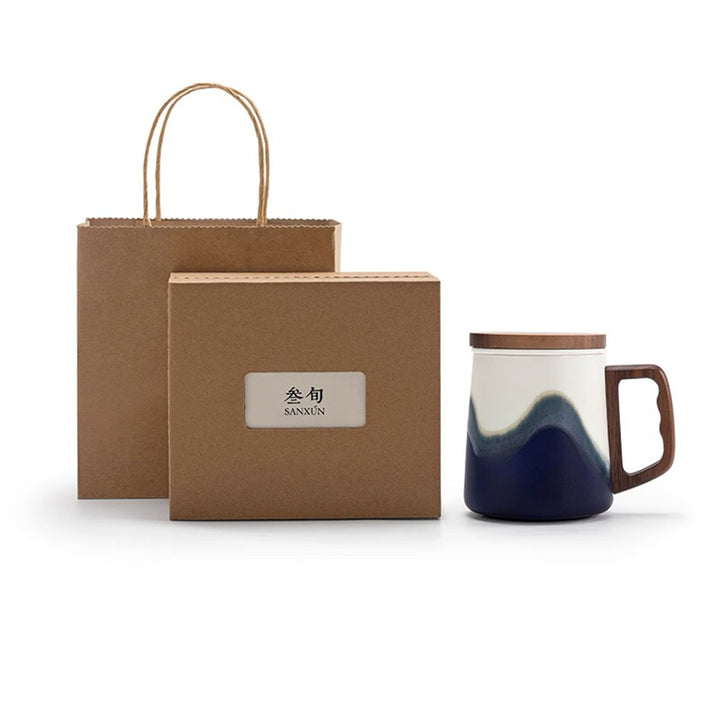 Mountain and Sea - Ceramic tea infuser mugs