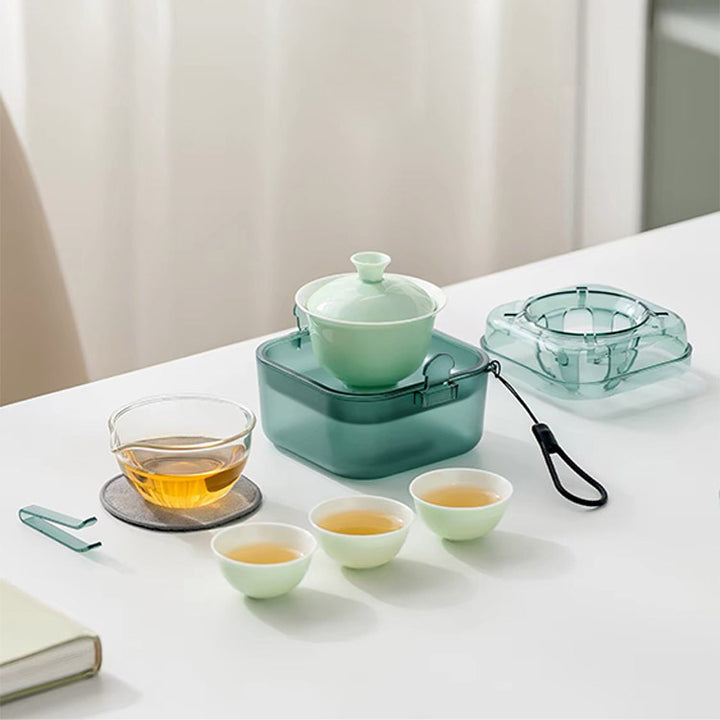 Cozy Corner - Unique design Gaiwan tea set with case