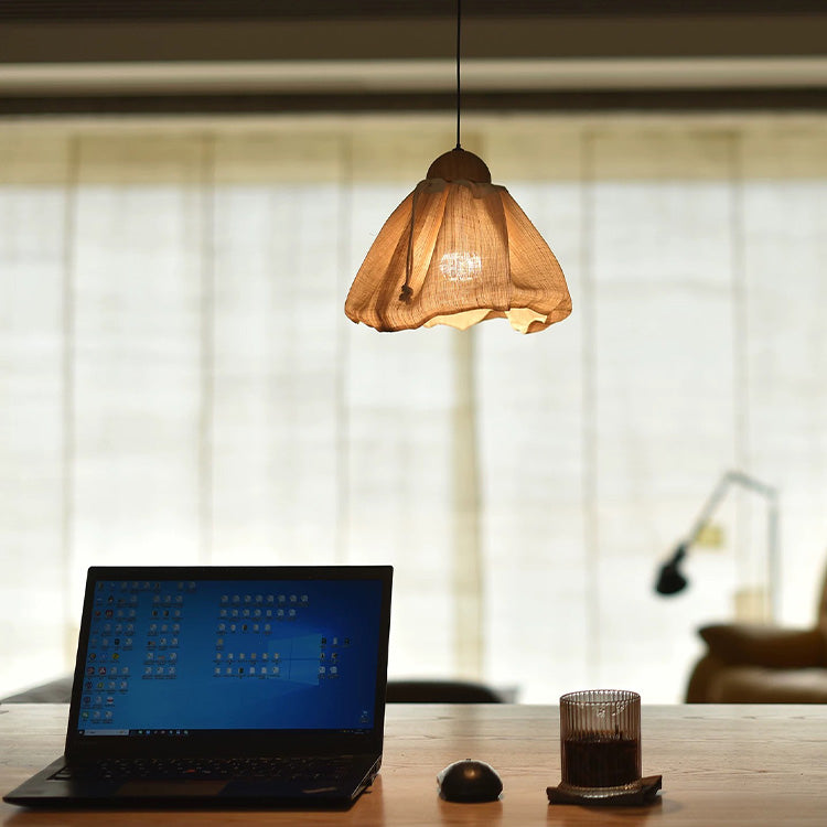 Invisible - Handmade Ramie Linen pendant lamp for tea/coffee space - Teaware Space