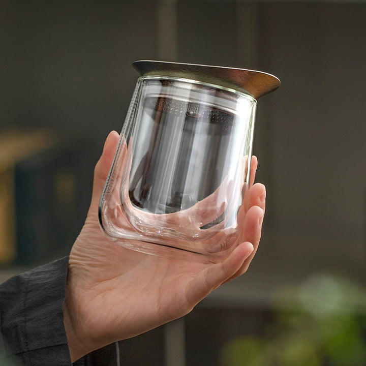 Mirror in the Soul - Double layers glass teapot with titanium infuser