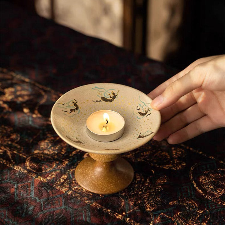 Flying Apsaras - Handmade incense/candle burner