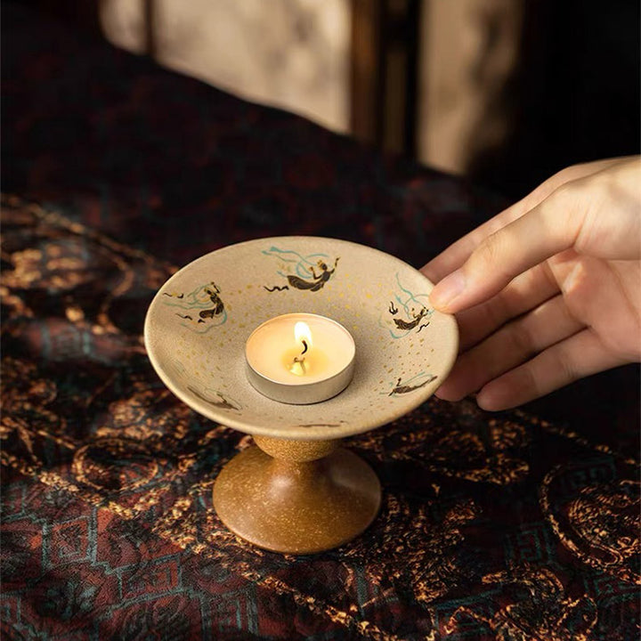 Flying Apsaras - Handmade incense/candle burner