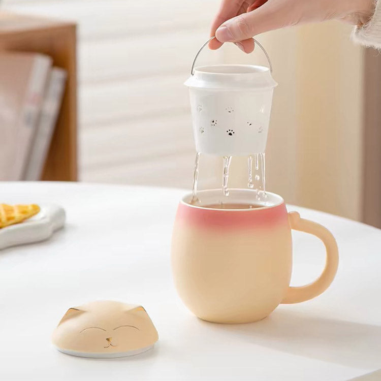 The Daily Meow - Personalized orange cat infuser mug