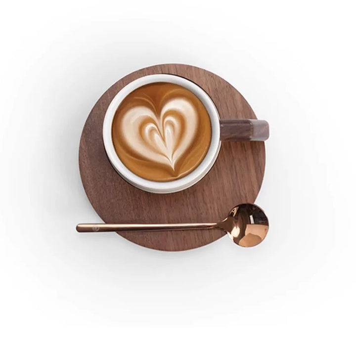 Personalized Coffee/tea mug with wood saucer set | Mr and Mrs mug | Gift for him/her