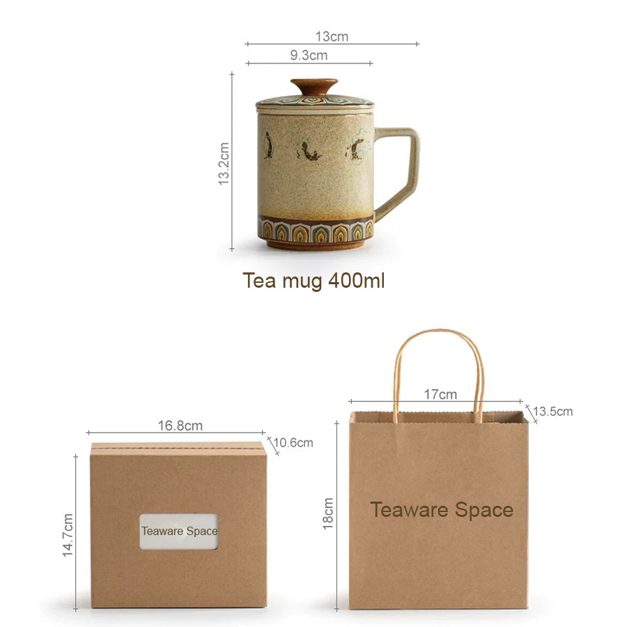 Mogao Grottoes style tea mug with infuser
