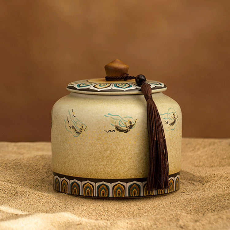 Flying Apsaras - Mogao Grottoes handmade tea container