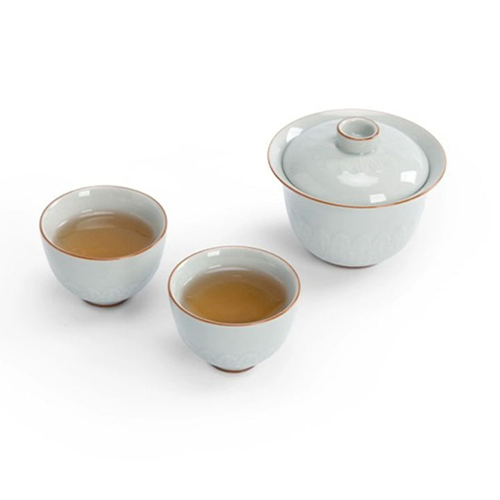 Personalized Travel kungfu gaiwan tea set with case | Wedding gift