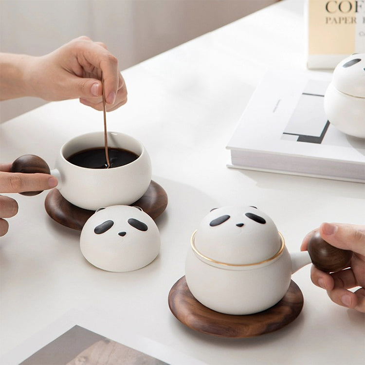 Tasse à thé/café Panda Espresso personnalisée avec ensemble de soucoupes | décor de salle à manger | Cadeau pour les amoureux des pandas