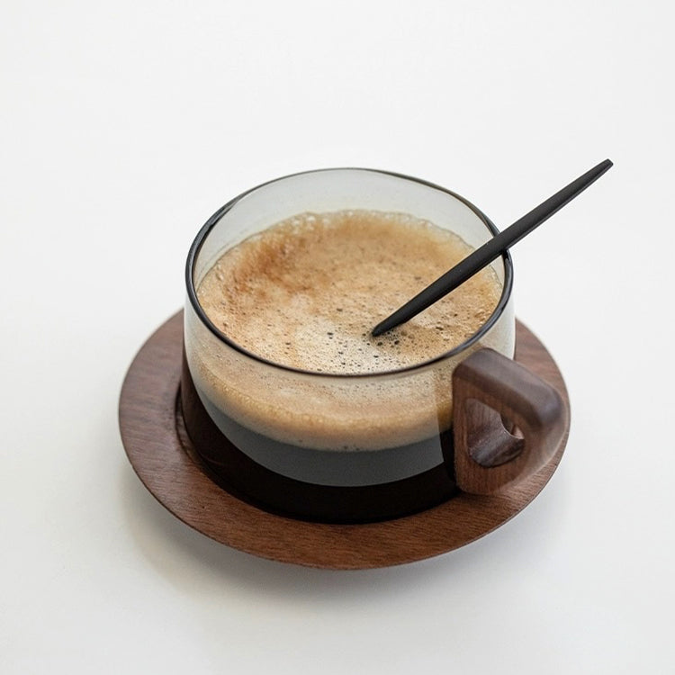 Ensemble personnalisé de tasses à expresso confortables | Tasse à thé en verre avec soucoupe