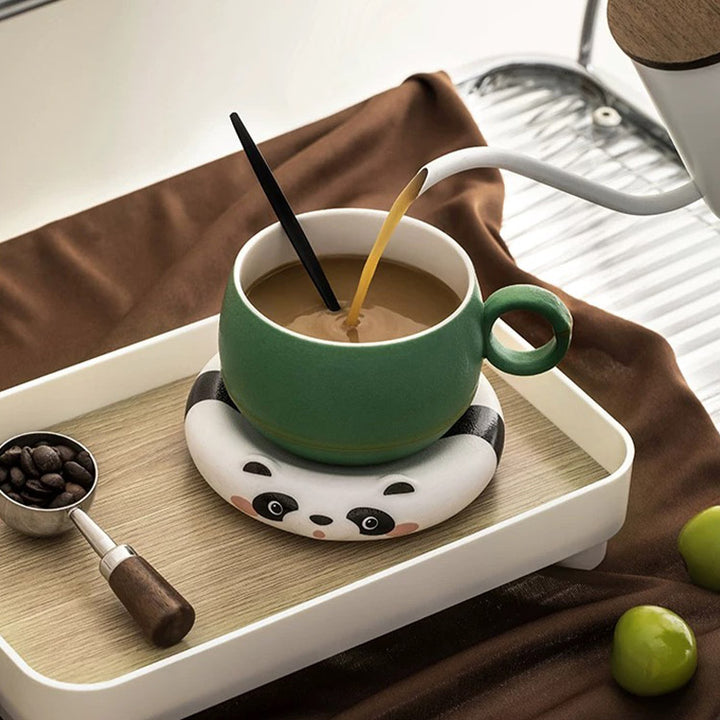 Cute Panda mug with infuser and saucer | Panda lover gift