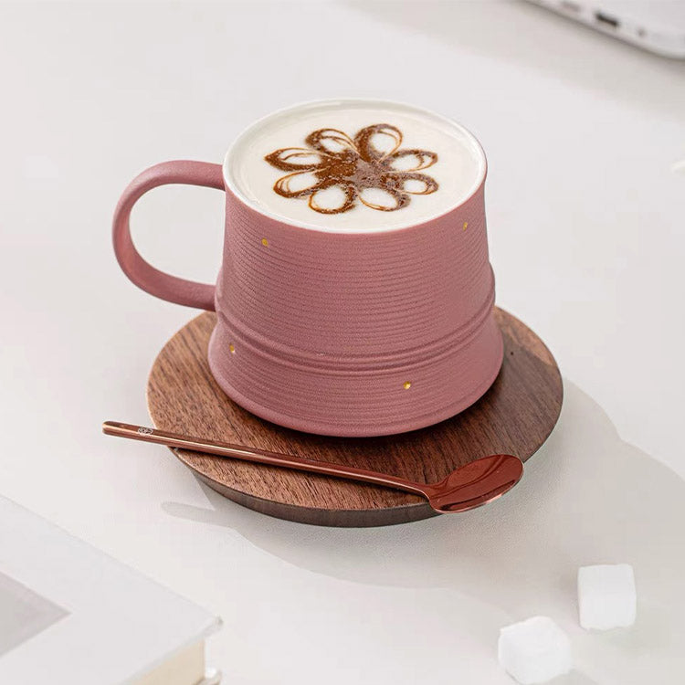 Shanti - Pink latte mug with saucer