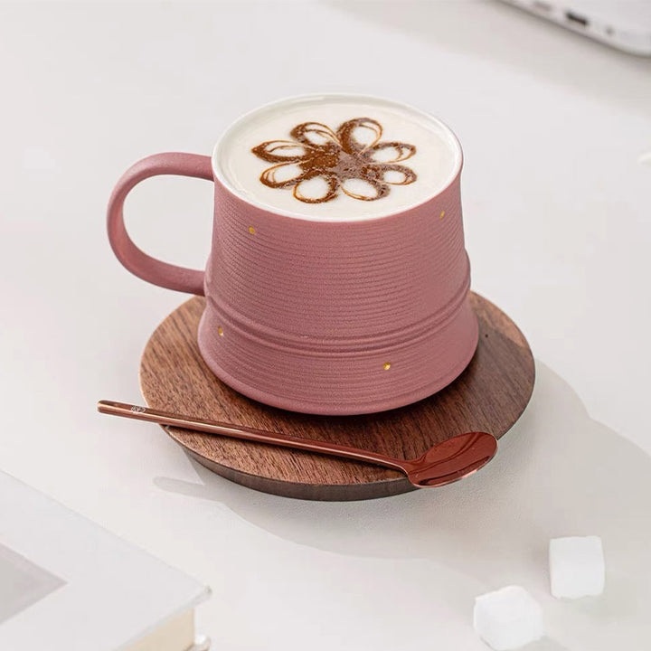 Shanti - Pink latte mug with saucer
