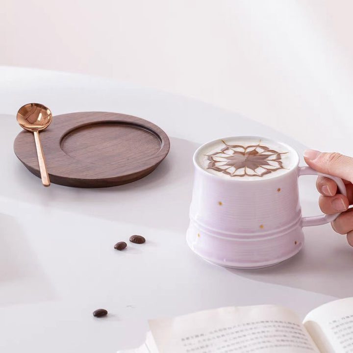 Shanti - Pink latte mug with saucer