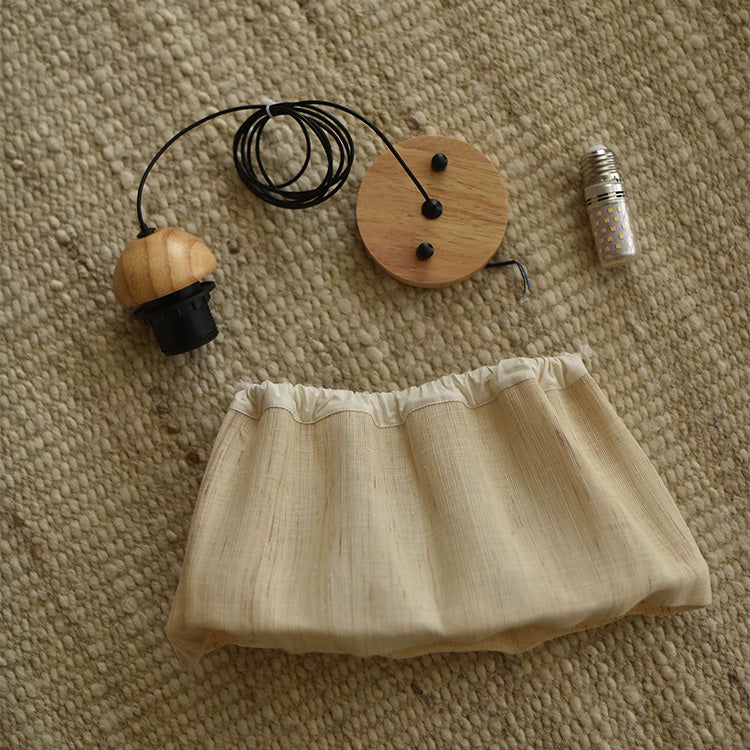 Invisible - Handmade Ramie Linen pendant lamp for tea/coffee space