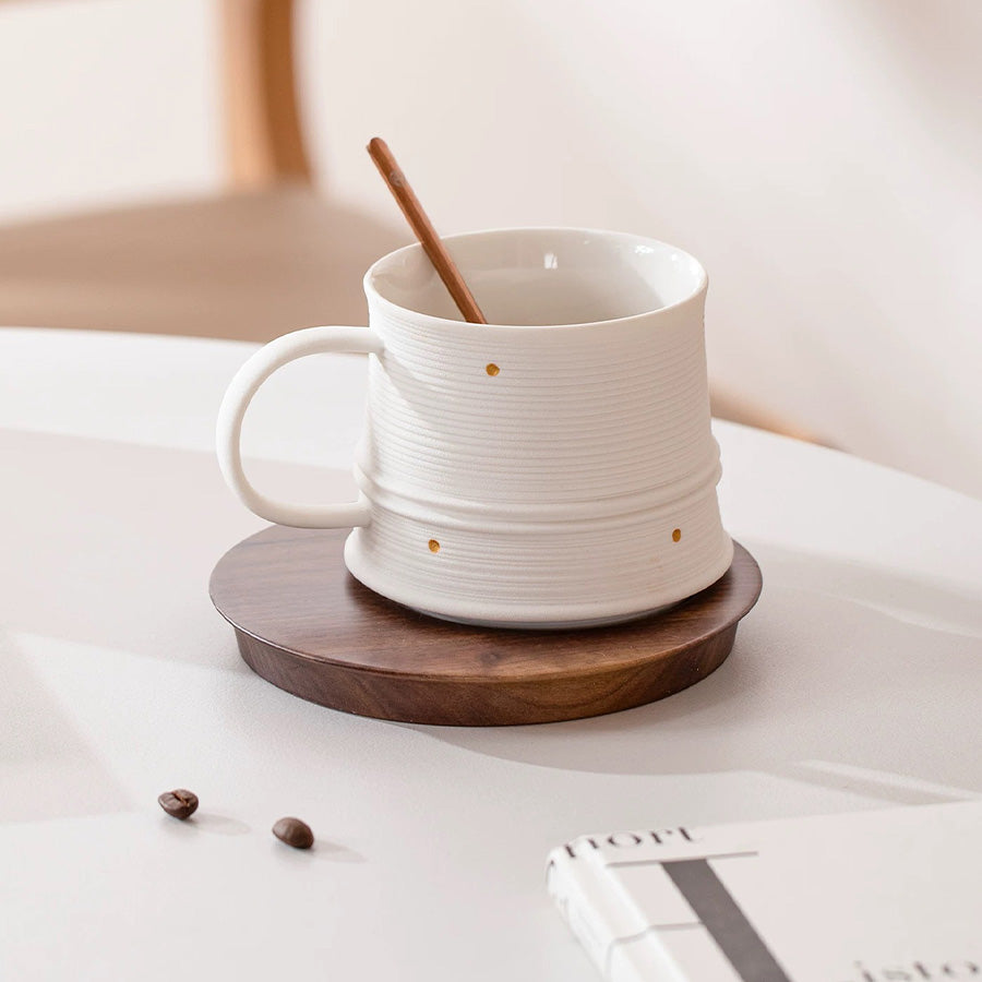 Shanti - ceramic latte mug with saucer - Teaware Space