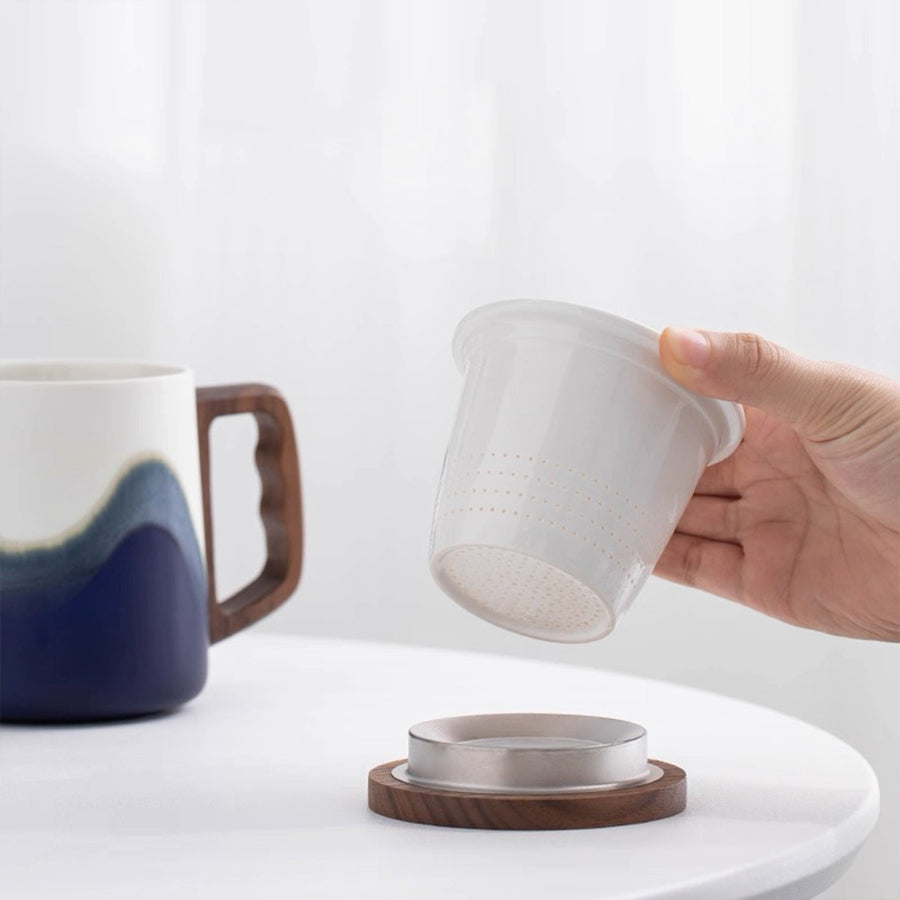 Mountain and Sea - Ceramic tea infuser mugs