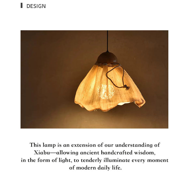 Invisible - Handmade Ramie Linen pendant lamp for tea/coffee space