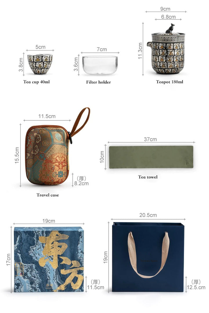 Thousand Buddha - Handmade silver and ceramic travel tea set - Teaware Space