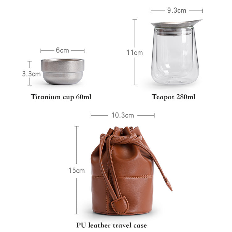Mirror in the Soul - Titanium Glass travel tea set - Teaware Space
