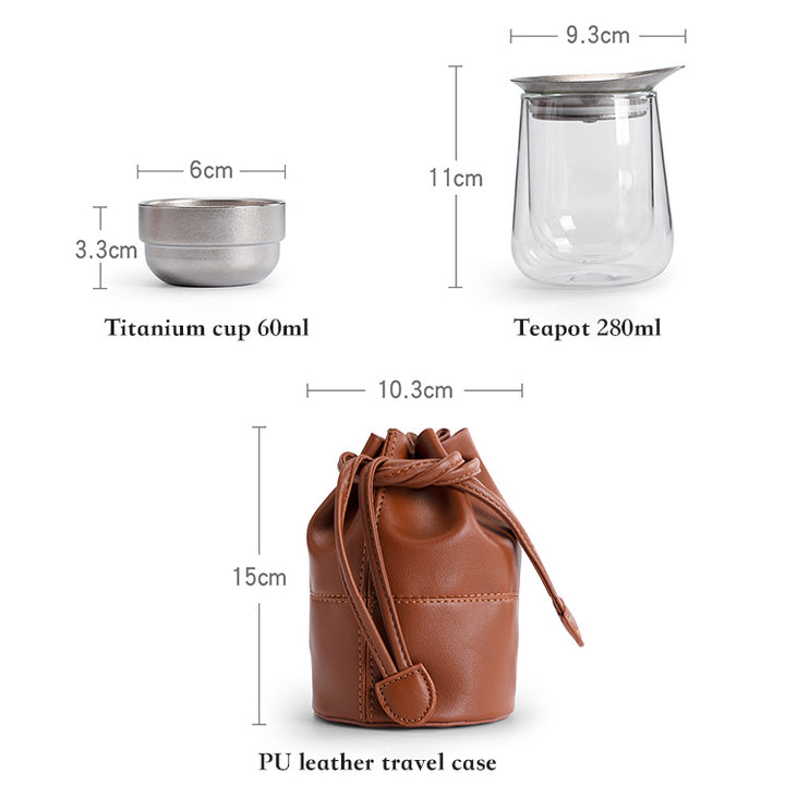 Mirror in the Soul - Titanium Glass travel tea set - Teaware Space