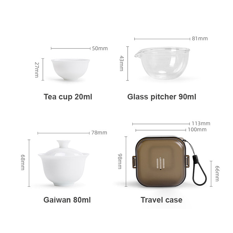 Cozy Corner - Unique design Gaiwan tea set with case
