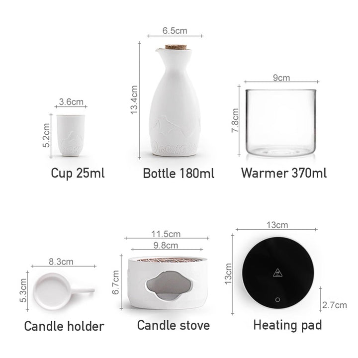 Mountain and Sea - Japanese sake set with warmer