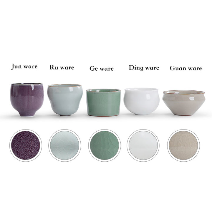 Five Famous Kilns | Handmade tea cups set for gift - Teaware Space