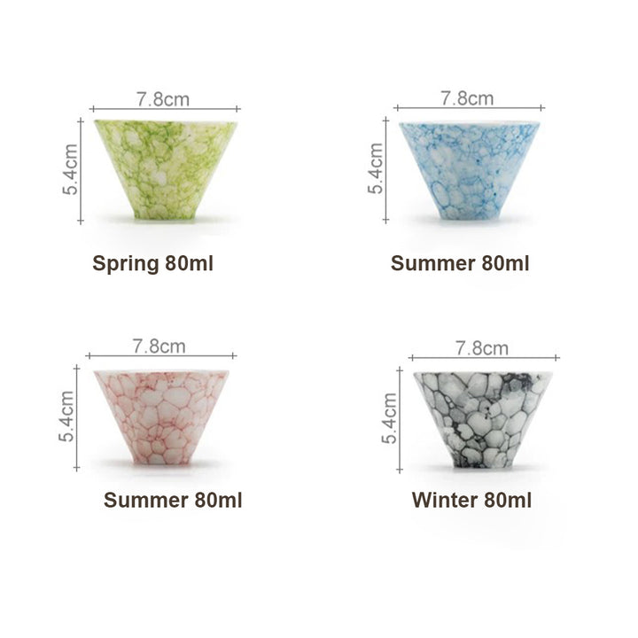 Four seasons tea cups set of 4 | Tea gift set