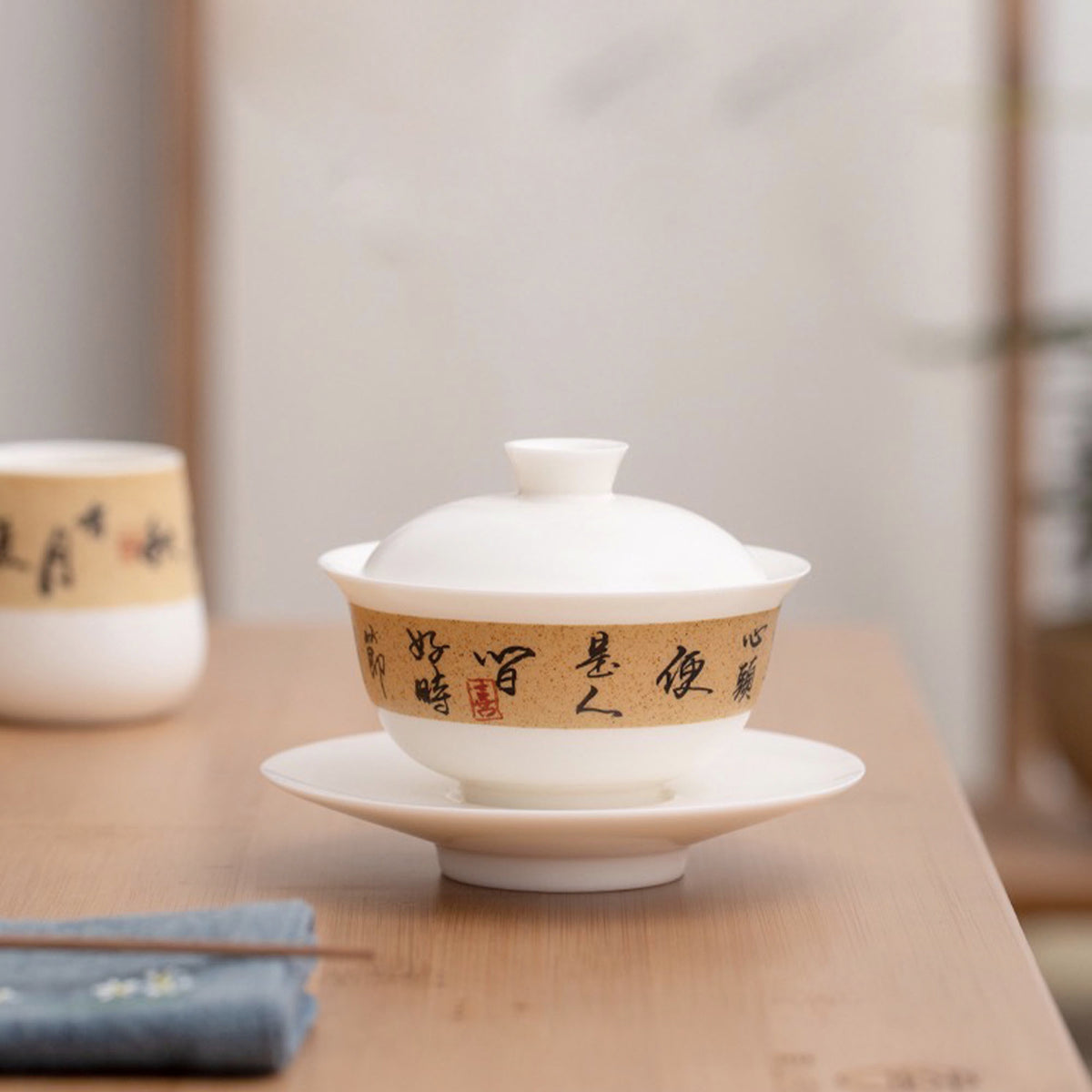 Handmade Kungfu Gaiwan tea set | Gift for him - Teaware Space